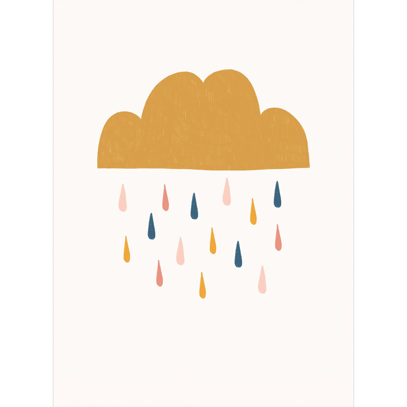 Papier peint photo Pluie joyeuse dans des tons pastels - Menina Lisboa