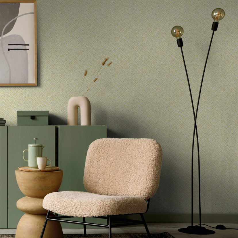 grafisk tapet, non-woven tapet Flora beige