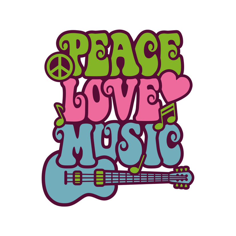 Wallsticker Peace Love Music 1