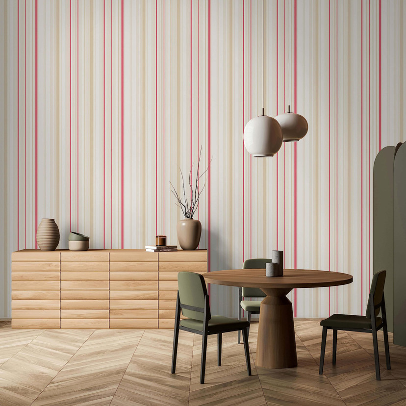 Vliestapete Streifen Modern, Klassisch, Romantisch in Beige