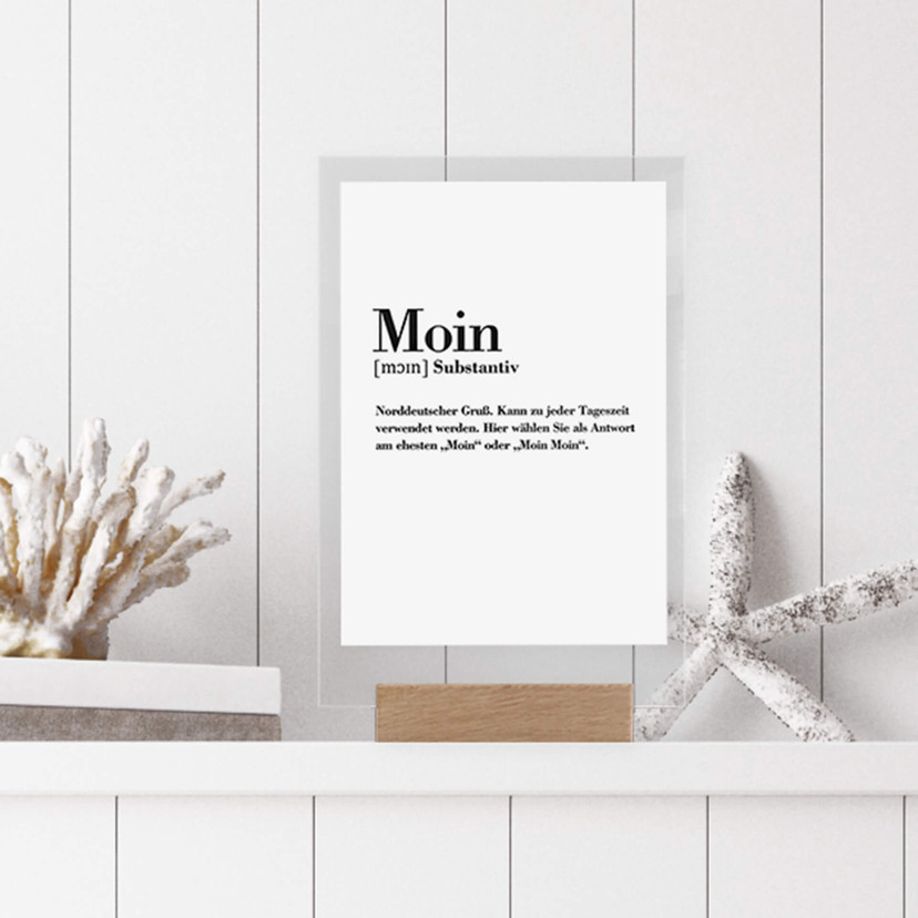 Tischaufsteller Grammatik - Moin