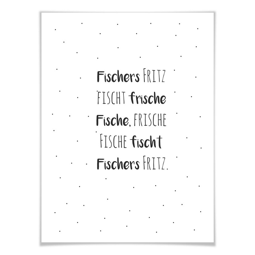 Poster Zungenbrecher - Fischers Fritz