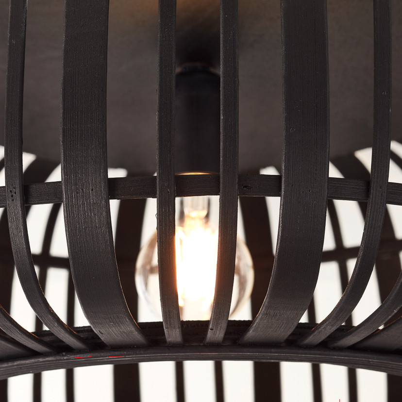 Deckenleuchte Willi, braun, 23,5 x 51 cm, Bambus Lampe