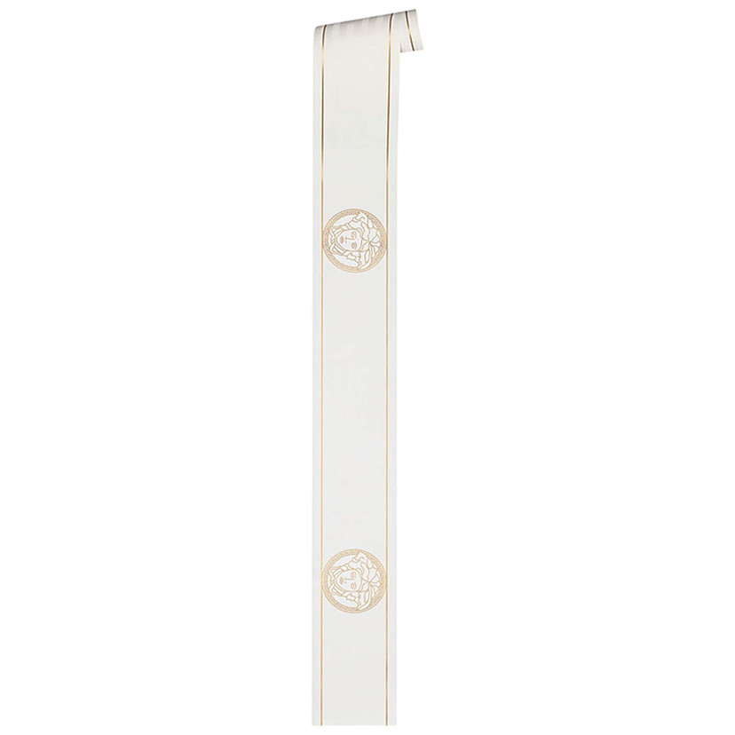Versace Tapetbanner Græsk, metallisk, hvid