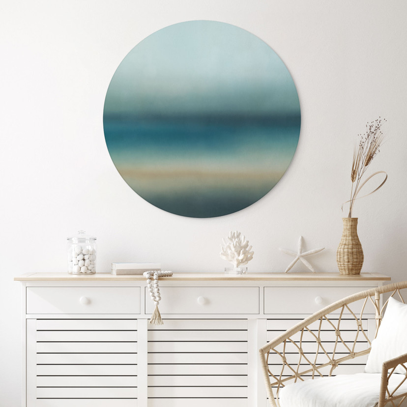 Wandbild Rotko Blush - Türkiser Horizont - Sir Edward x Grigory Gladarev - Alu-Dibond Rund