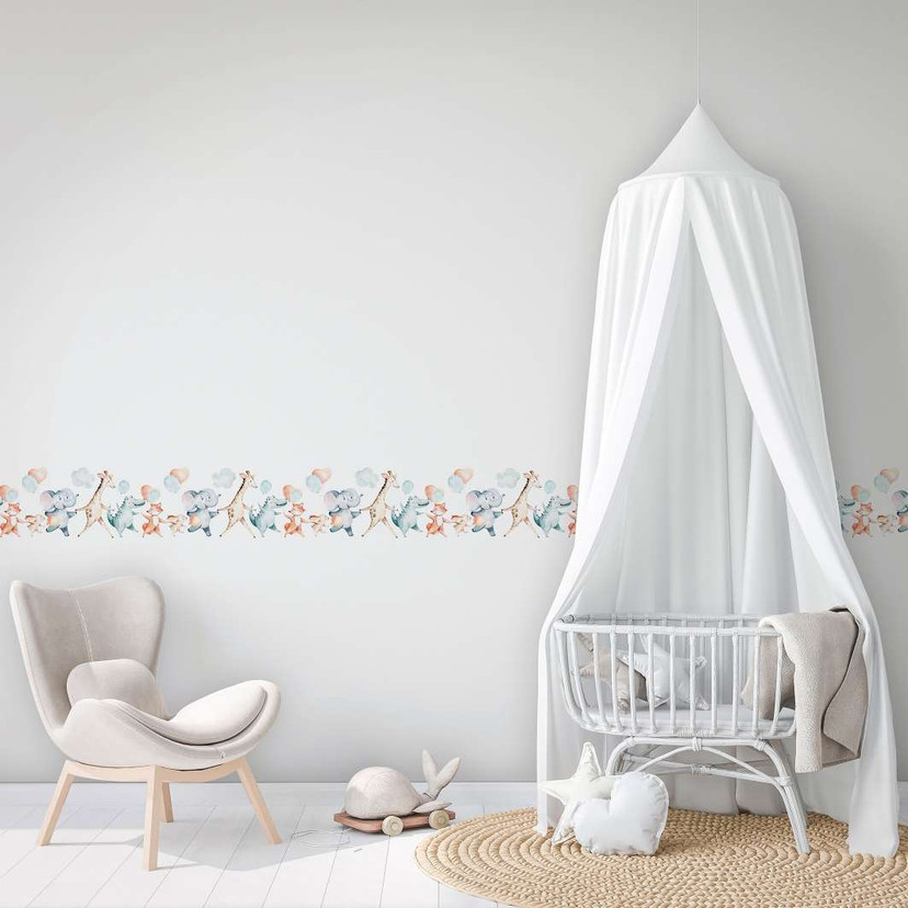 Børnetapet, non-woven tapet Kids Walls hvid, blå, beige