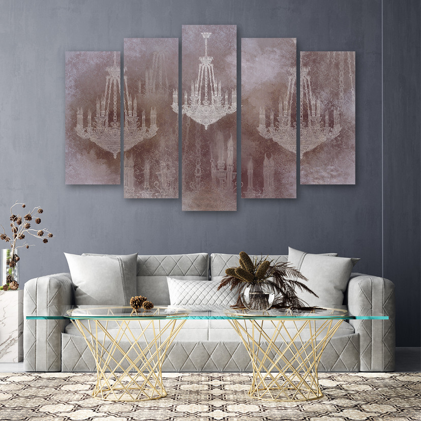 Canvas print 5 dele, lysekrone