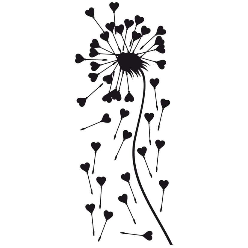 Wallsticker Mælkebøtte Hjerter