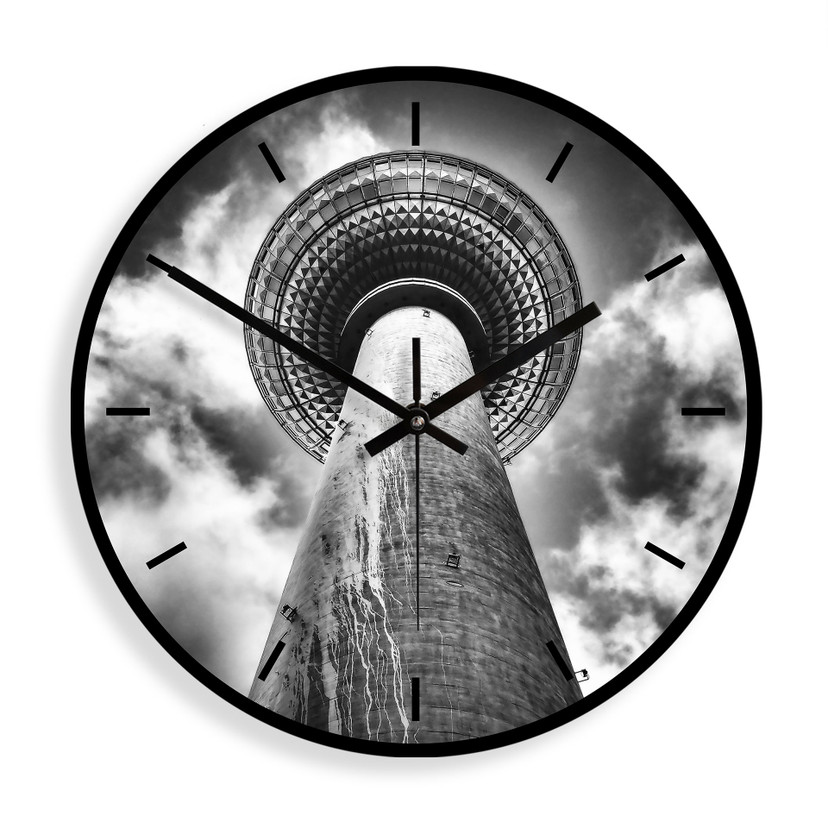 Wanduhr aus Glas - Fernsehturm Berlin - Brown - Ø 30 cm