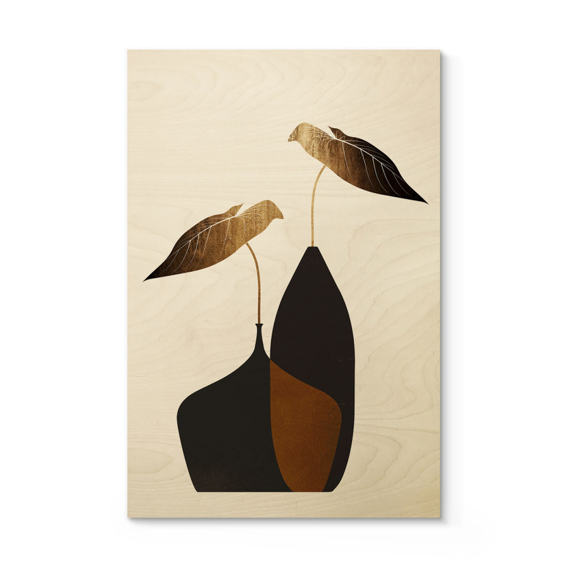 Tableau sur bois Bouquet scandinave - Kubistika