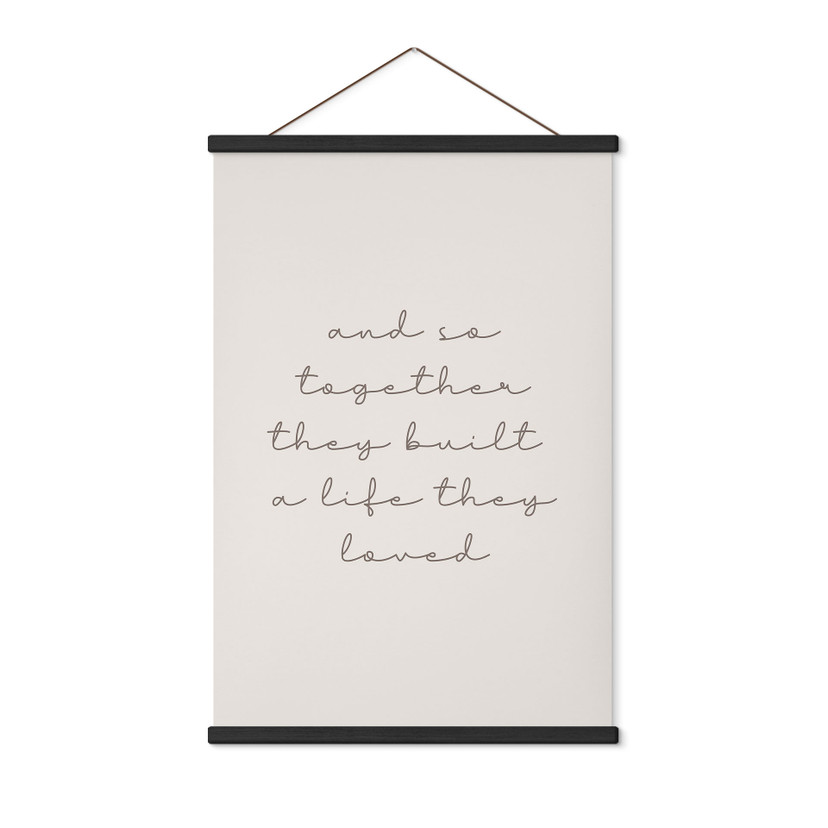 Stoffbild mit Liebesspruch - Together