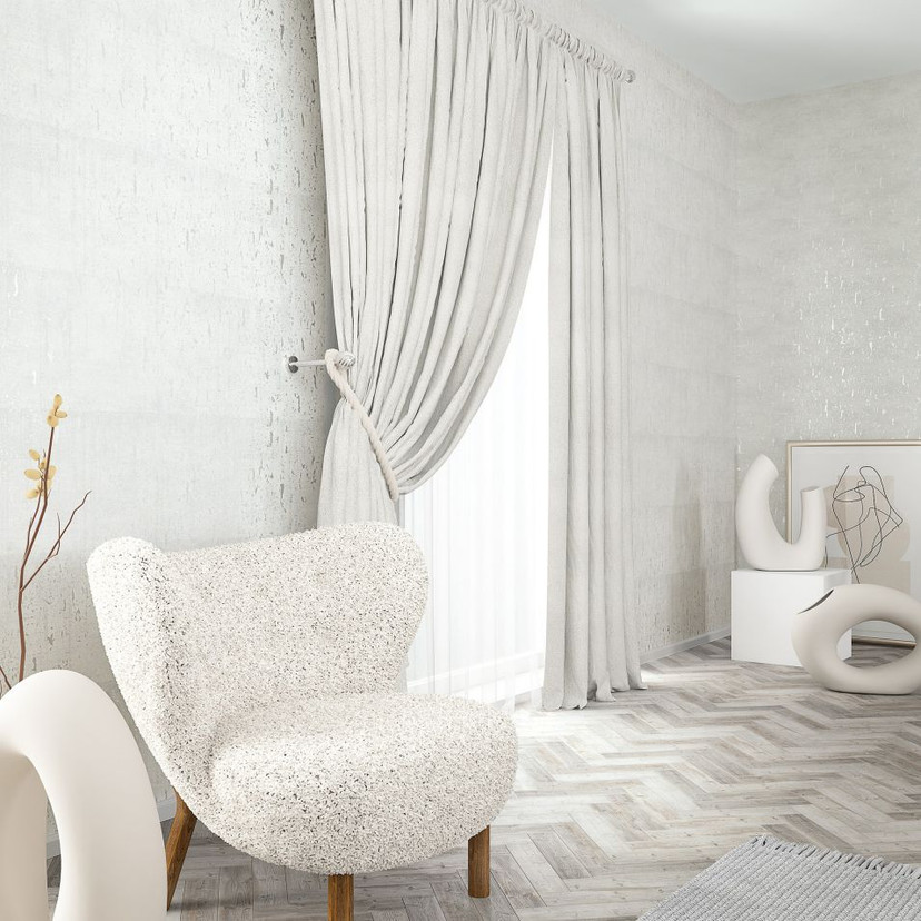 Tekstureret tapet Natural Opulence i hvid