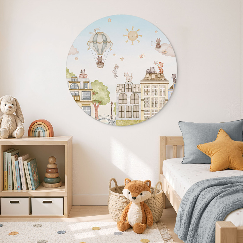 Tableau Chats sur les Toits - Oliver Robins - Alu-Dibond - Rond