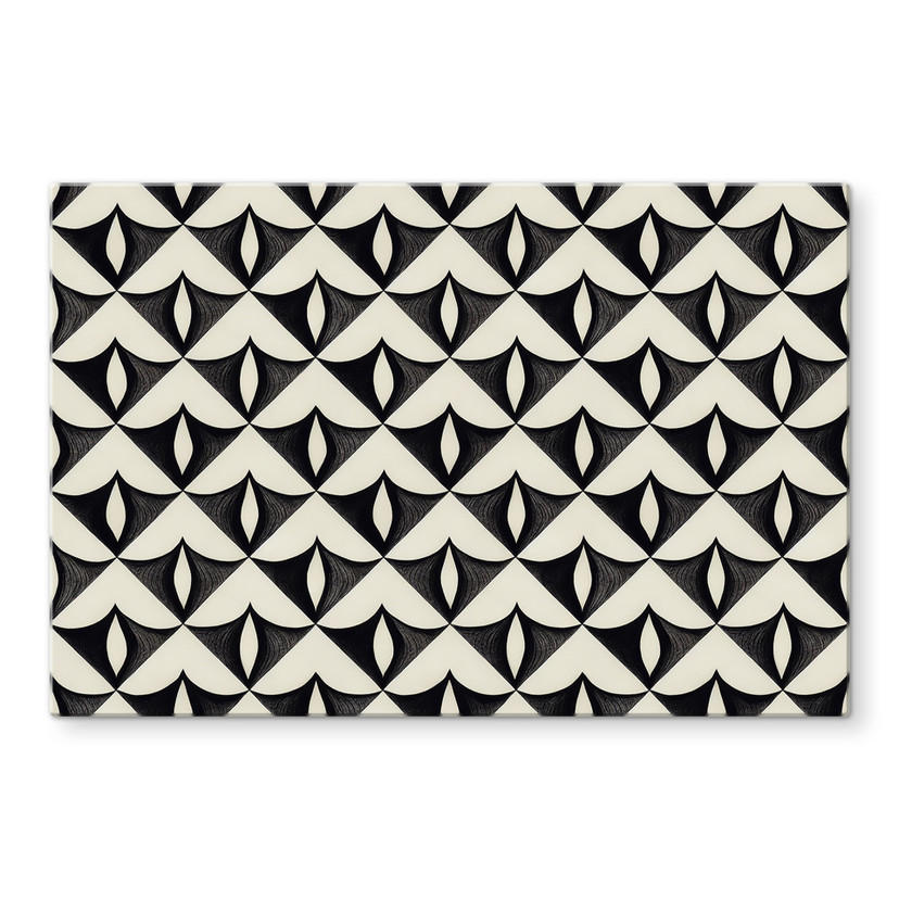 Stænkplade Geometriske Ornamenter i Sort-beige - Treechild