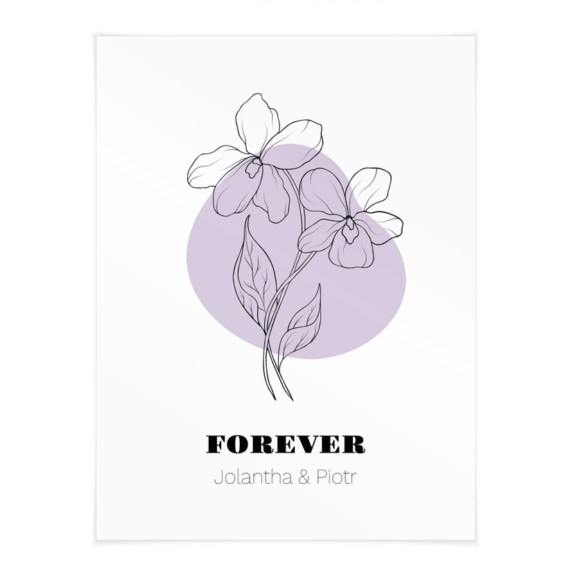 Personalisierbares Poster Monatsblume Februar
