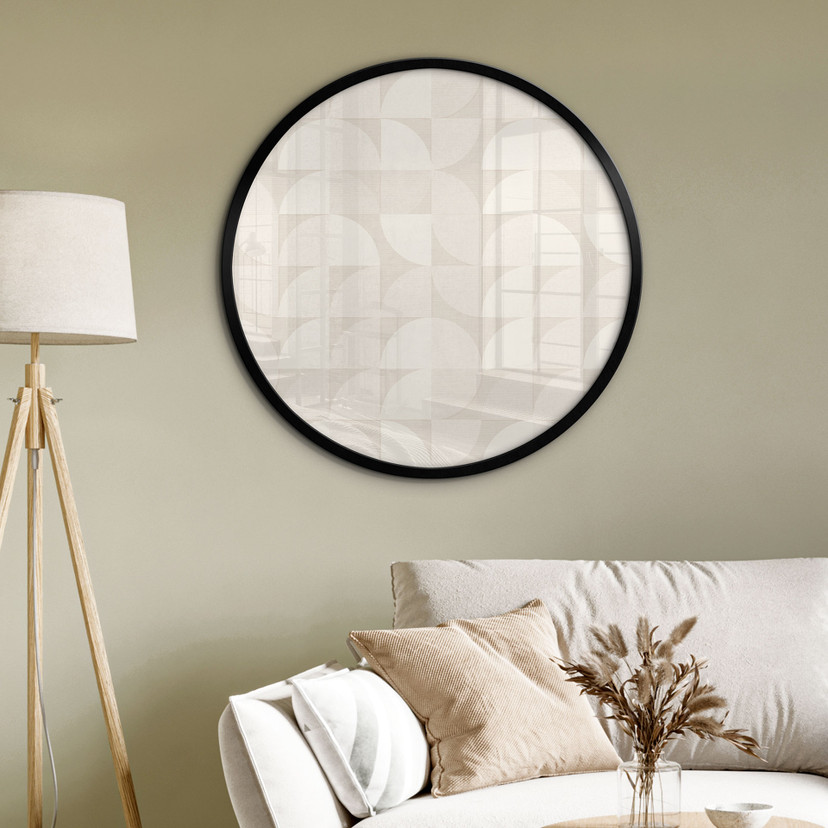 Plakat półokrągły w stylu retro - Bloomery Decor - okrągły