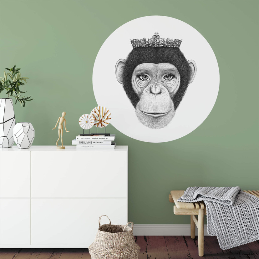Zelfklevende Wandcirkel Korenkova - Queen Monkey
