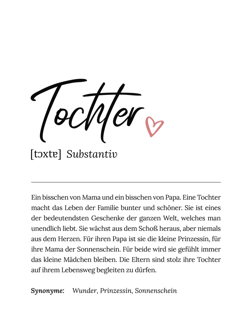 Personalisiertes Poster Definition - Tochter