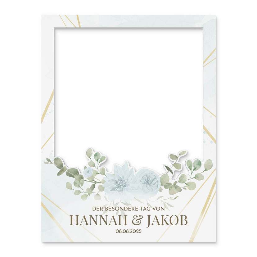 Fotorahmen Hochzeit Zarte Blüten in Pastell - personalisierbar