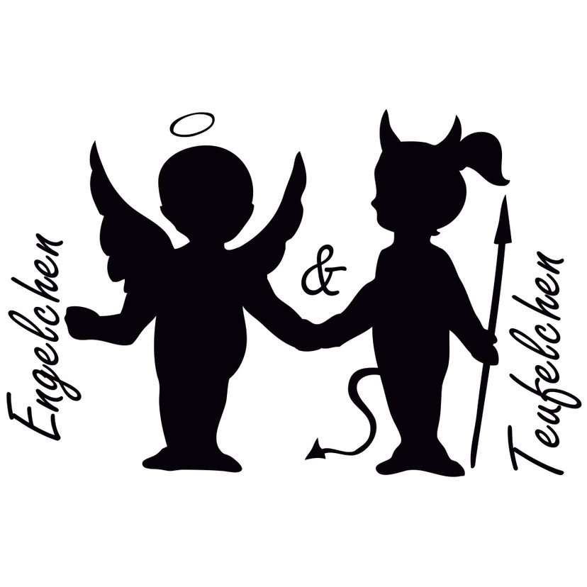 Wandtattoo Engelchen & Teufelchen 3