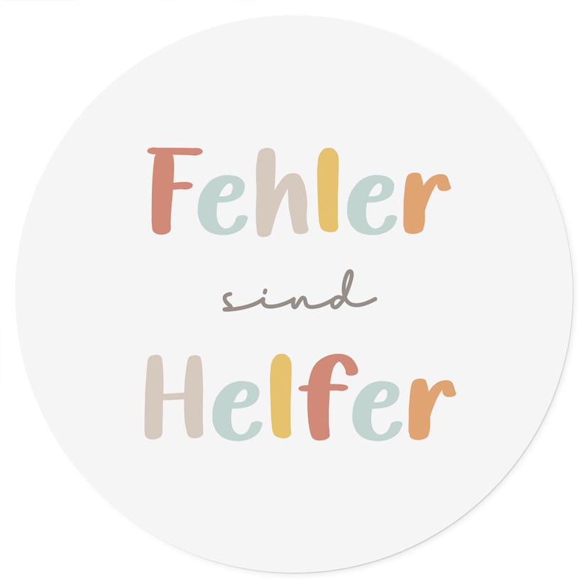Rundes Wandtattoo - Kraftsatz 'Fehler sind Helfer' fürs Kinderzimmer