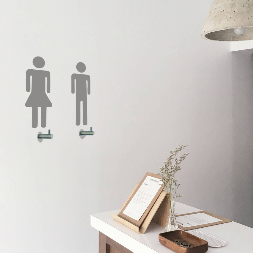 Sticker mural - Her His + 3 crochets