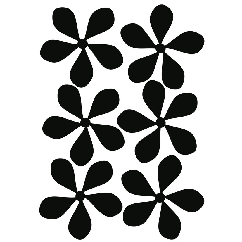 Wallsticker Blomster sæt 5
