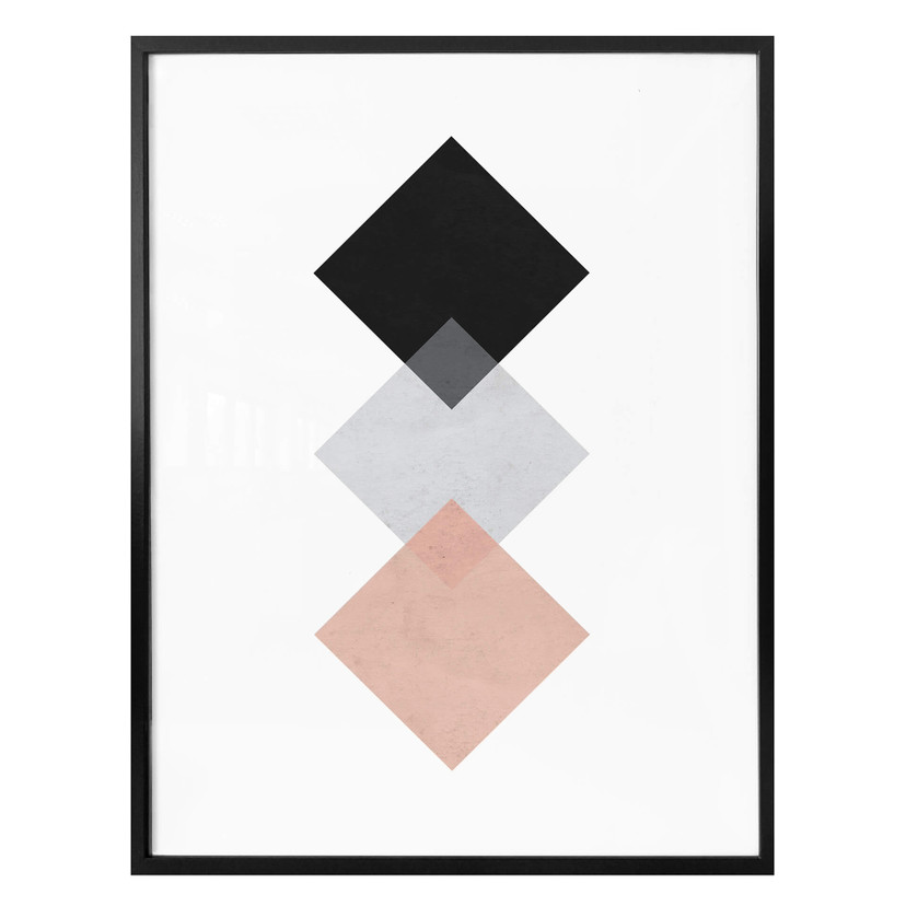 Plakat Nouveauprints - Kwadraty różowe