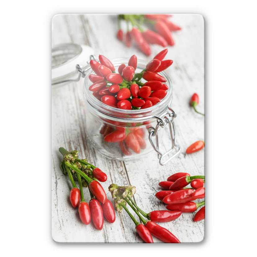 Glasschilderij Hot Chili