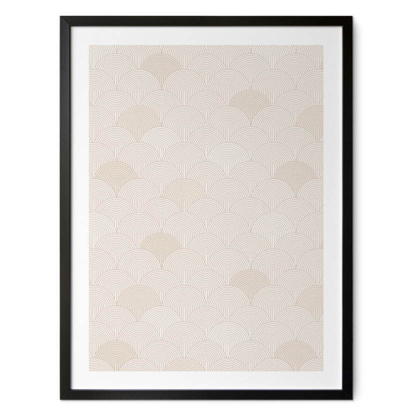Geometryczny Plakat Abstrakcyjne Półkola w Delikatnym Beżu - Bloomery Decor