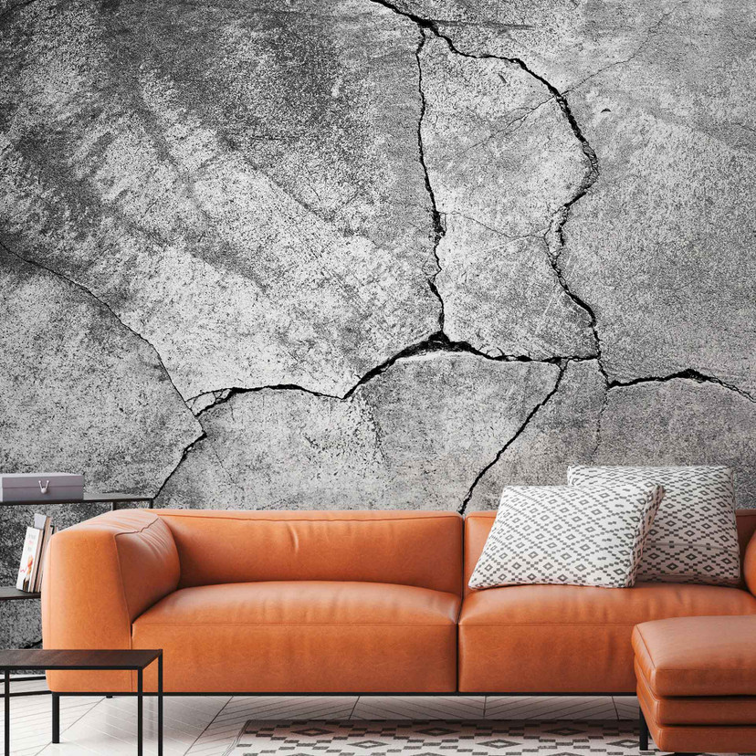 Papier peint aspect béton asphalté gris - Papier peint intissé Designwalls 2 - 2,55 x 3,5 m