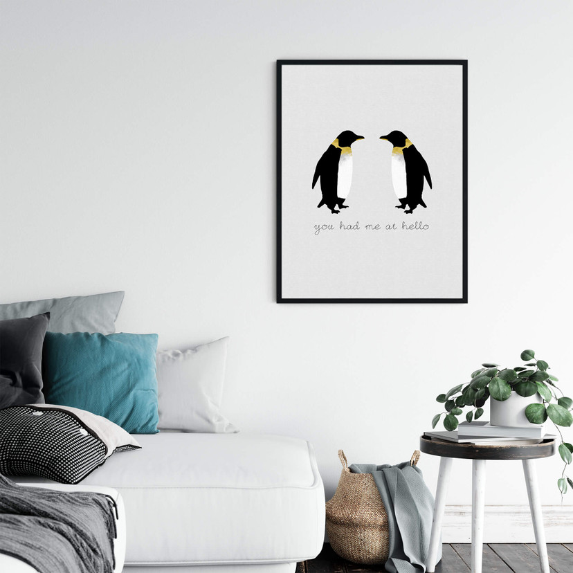 Plakat Orara Studio - przywitał mnie pingwin