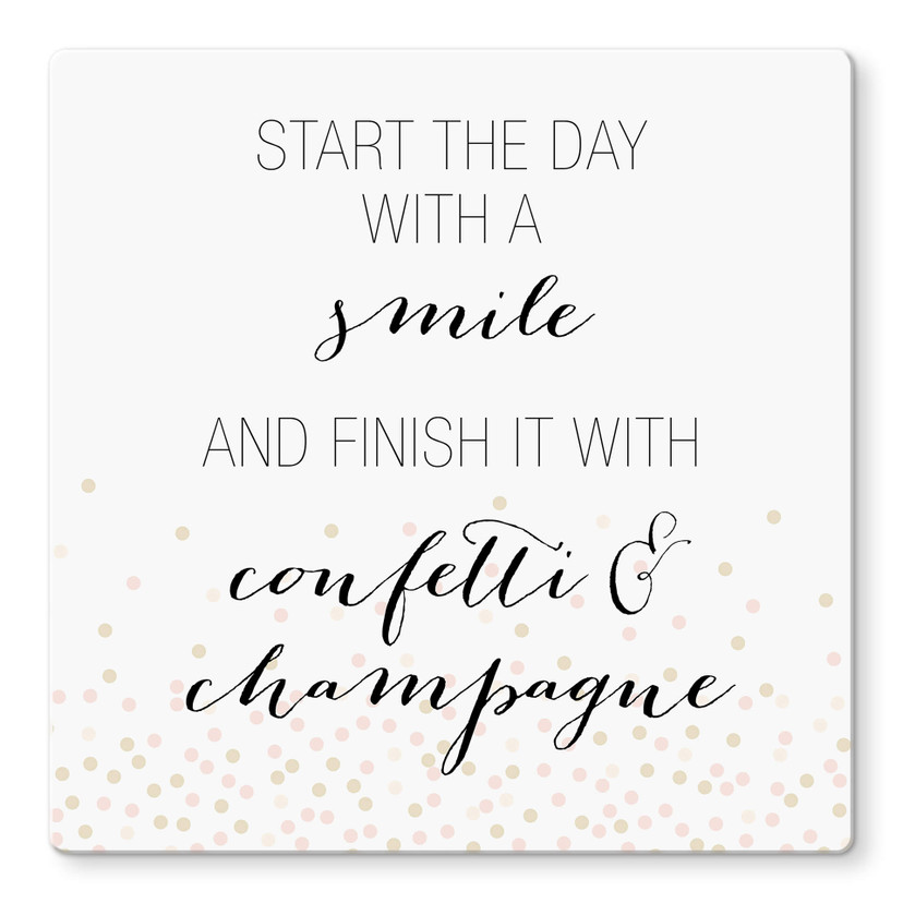 Glasschilderij Confetti & Cream - Start the day…