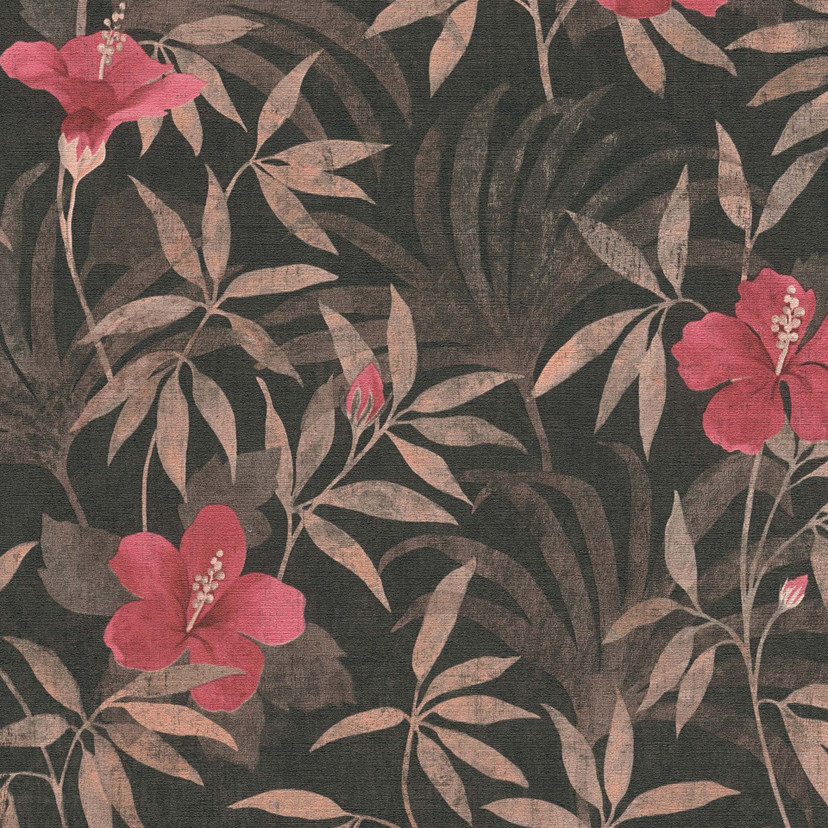 A.S. Création Cuba - Papier peint intissé fleuris, brun