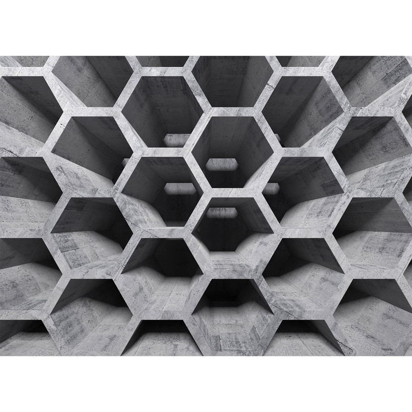grå og sort non-woven tapet Designwalls HoneycombStructure betonlook