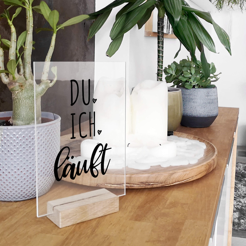 Tischaufsteller Du, Ich, Läuft