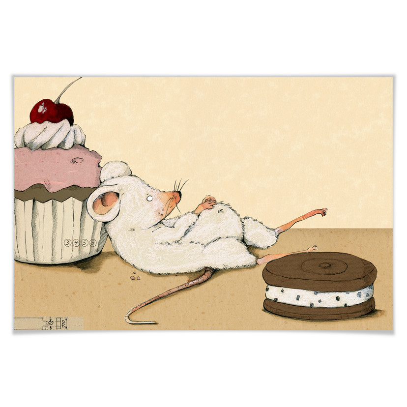 Poster - Loske - Souris avec muffin