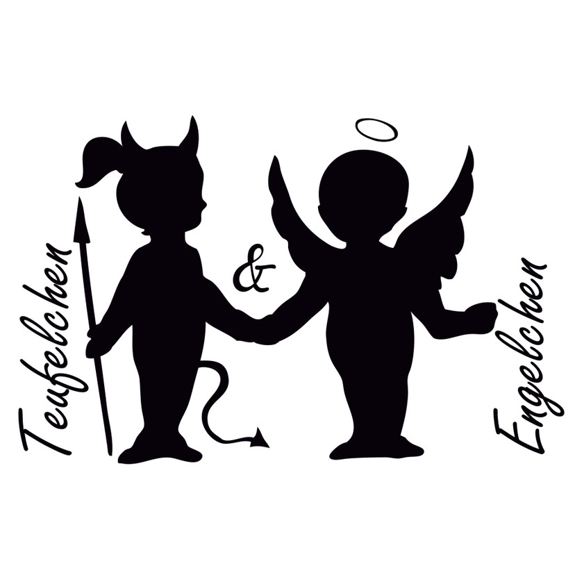 Wandtattoo Engelchen & Teufelchen 4