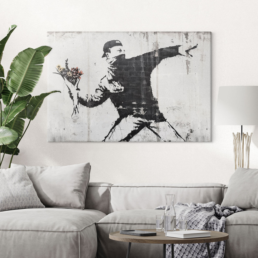 Obraz na płótnie Banksy - Miotacz kwiatów