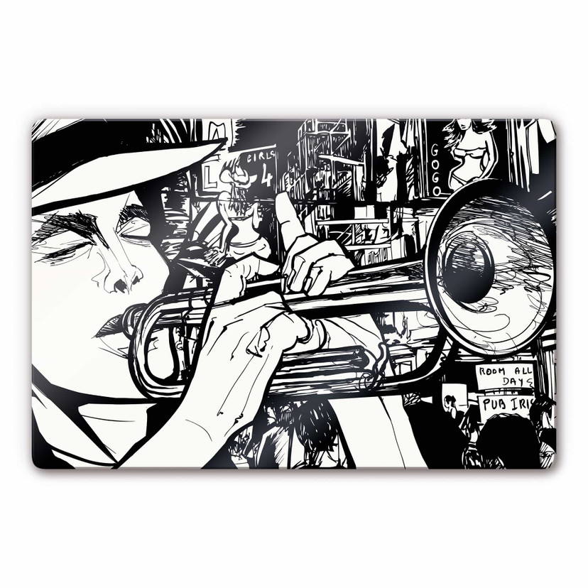 Tableau en verre - Sound of a Street Musician
