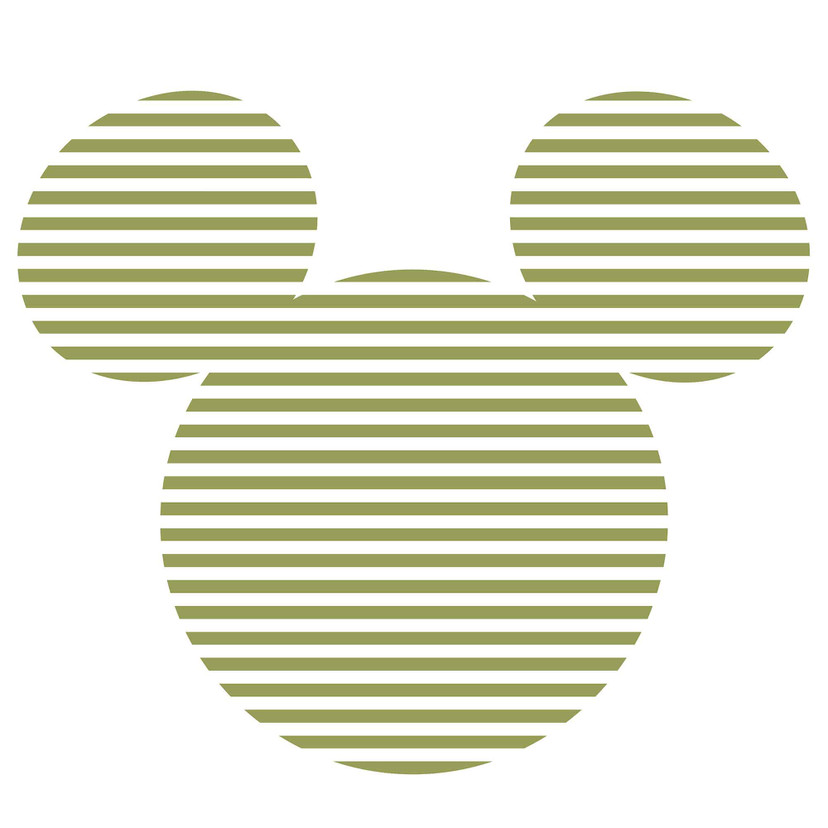 Selvklæbende non-woven tapet - Mickey Head Stripes - 125 x 125 cm