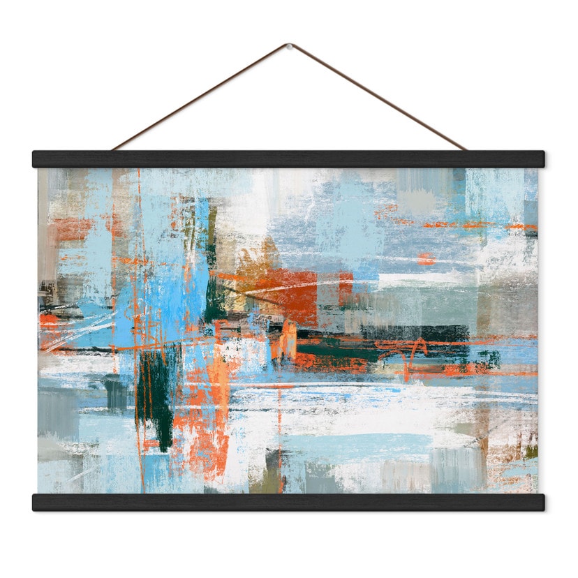 Stoffbild Abstraktes Farbspiel blau orange - Cheney