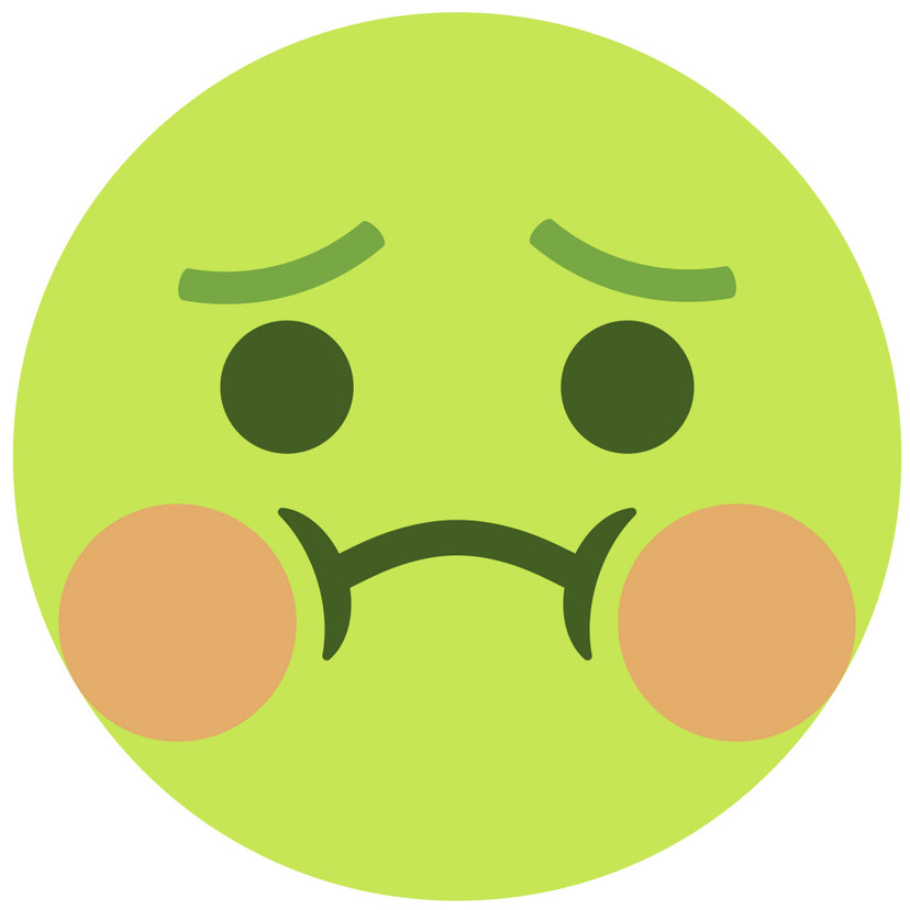 Muursticker Emoji Misselijk