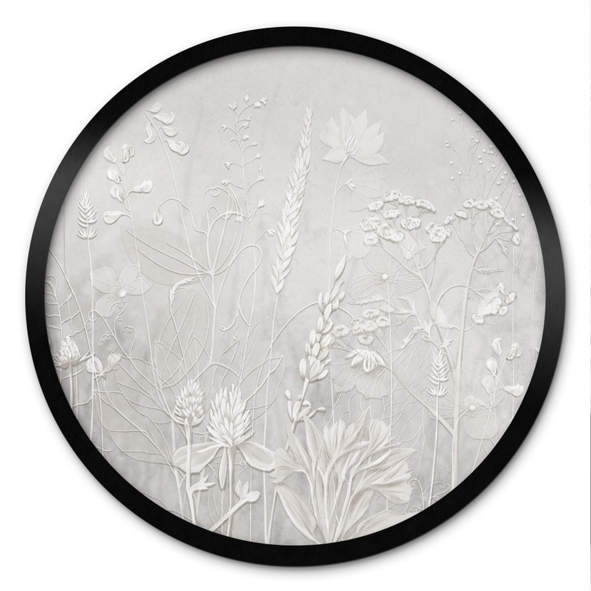 Poster planten in wit in modern ontwerp - Ms Tiff - Rond