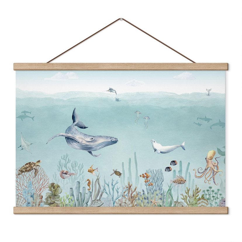 Habitación infantil Póster de tela Vida marina - Kikki Belle