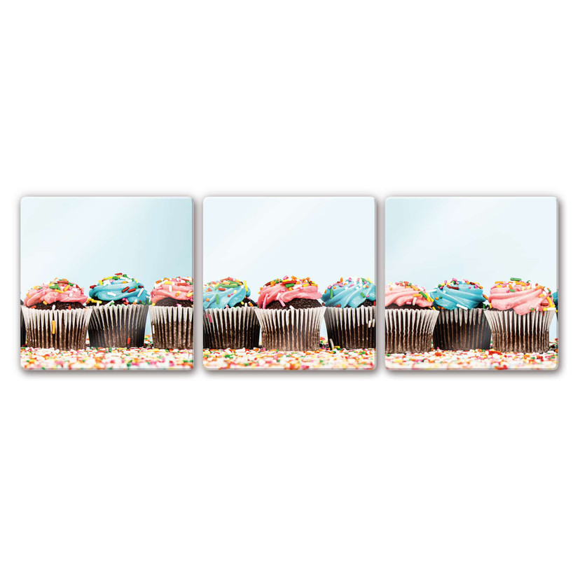 Glasbillede - Party Cupcakes 1 (3 dele)