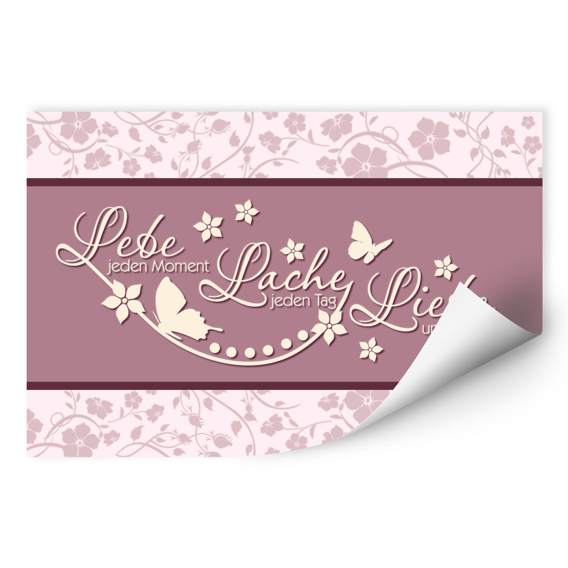 Wallprint W - Lebe jeden Moment... Flieder