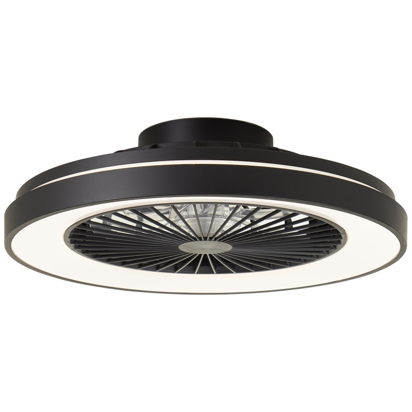 Deckenleuchte Levin, schwarz, 13,7 x 48,5 cm, Deckenventilator mit LED