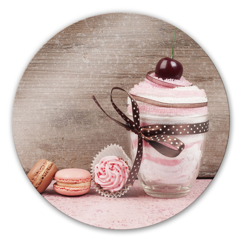 Tableau en verre - Sweet dessert - rond