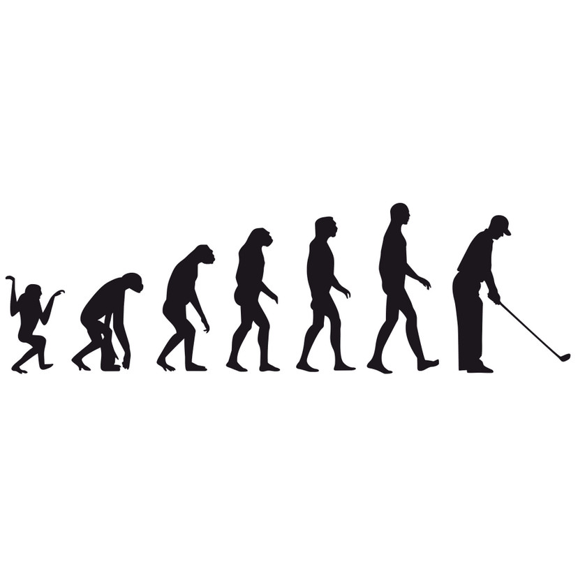 Golf evolutionen wallsticker
